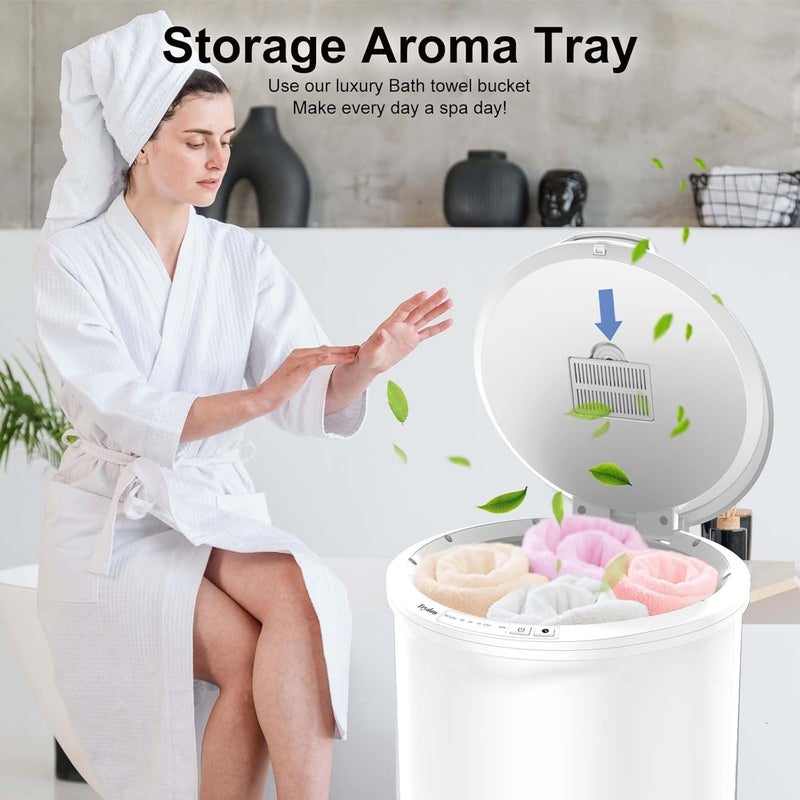 Trydow Ultra Large Capacity Towel Warmer Bucket, Rapid Heating with Timer, One-Button Control, Safety Lock, Perfect for Home and Spa - Image 3